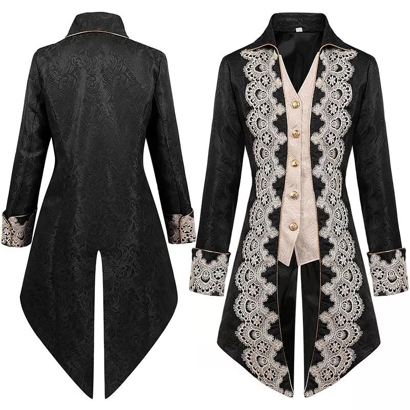 Men's Punk & Gothic Medieval Tailcoat Prince Nobleman Royal Halloween Masquerade Coat