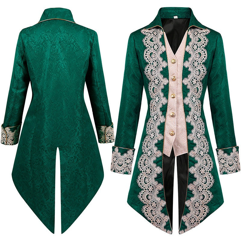 Men's Punk & Gothic Medieval Tailcoat Prince Nobleman Royal Halloween Masquerade Coat