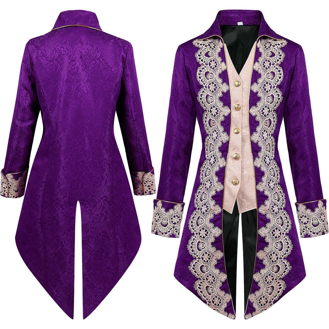 Men's Punk & Gothic Medieval Tailcoat Prince Nobleman Royal Halloween Masquerade Coat