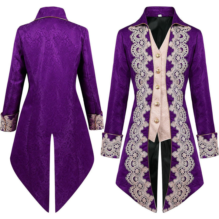 Men's Punk & Gothic Medieval Tailcoat Prince Nobleman Royal Halloween Masquerade Coat