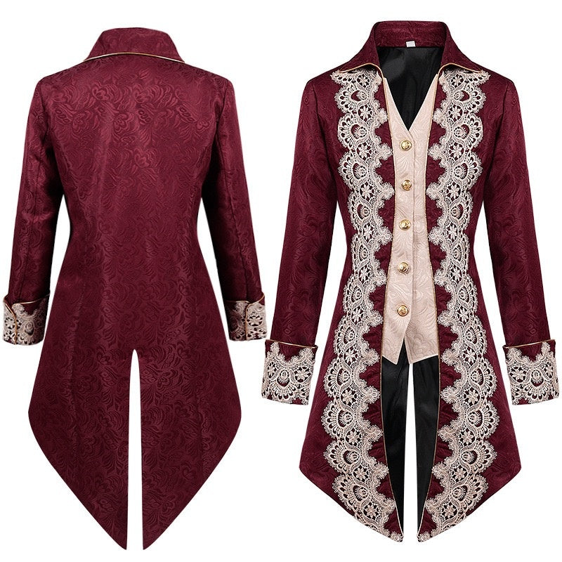 Men's Punk & Gothic Medieval Tailcoat Prince Nobleman Royal Halloween Masquerade Coat