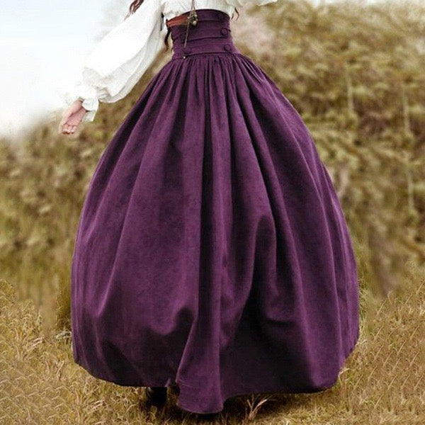 A-Line/Princess Floor-Length Retro Vintage Medieval Renaissance Skirt