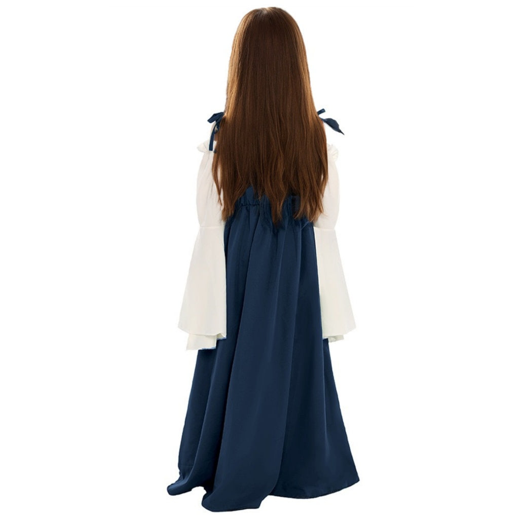 Girl's A-Line/Princess Square Neck Long Sleeves Floor-Length Medieval Renaissance Vintage Dress