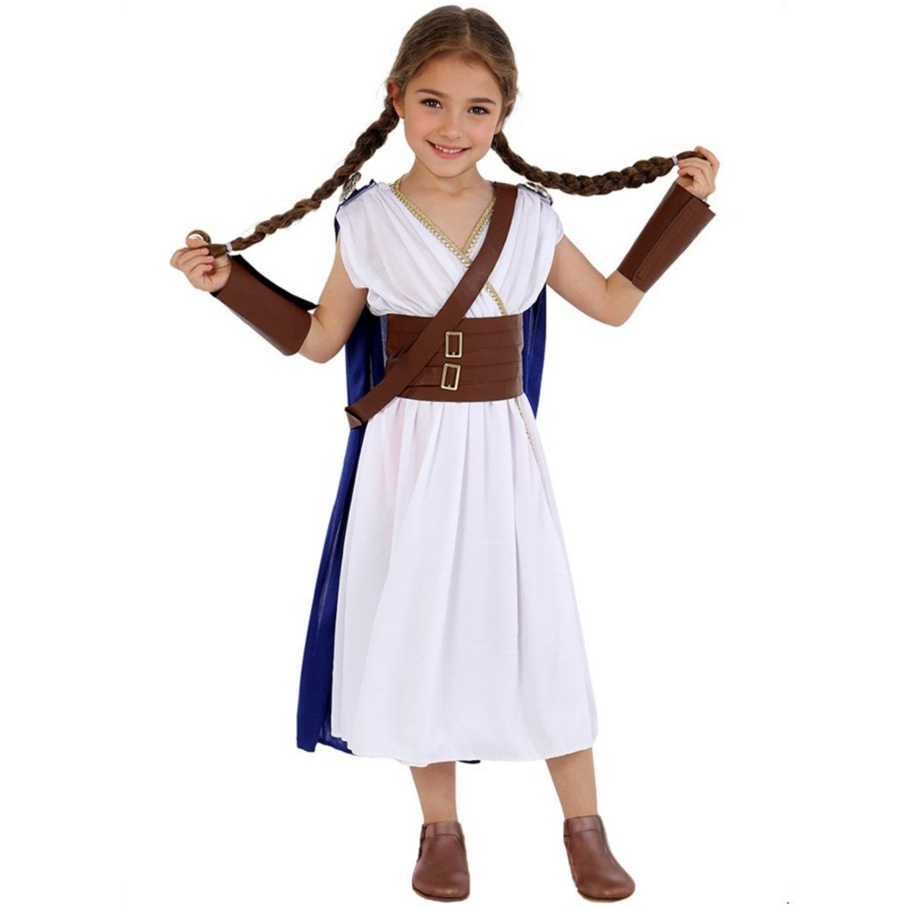Girl's A-Line/Princess V-Neck Sleeveless Tea-Length Halloween Moon Goddess Cosplay Dress