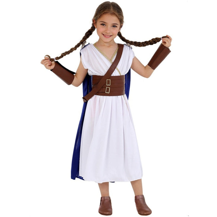 Girl's A-Line/Princess V-Neck Sleeveless Tea-Length Halloween Moon Goddess Cosplay Dress