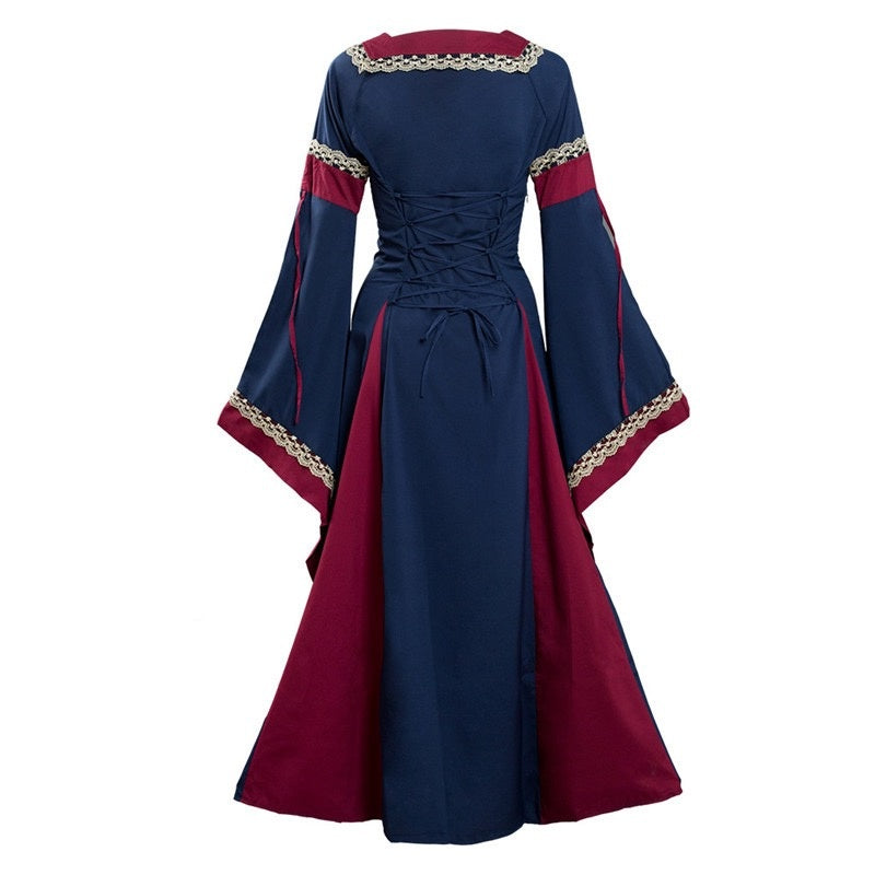 A-Line/Princess Square Neck Long Sleeves Floor-Length Medieval Renaissance Cocktail Dress
