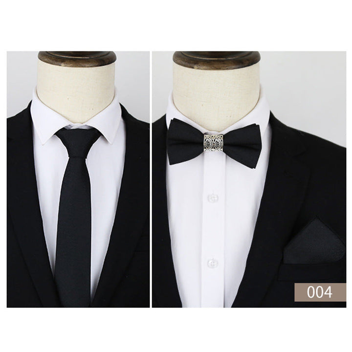 Men's Business Formal Evening Solid colour Tie 3 pieces