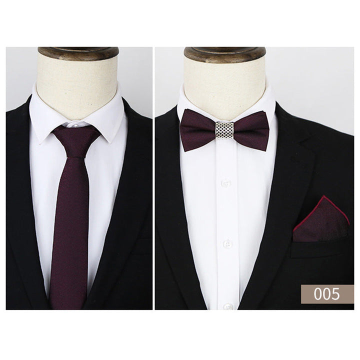 Men's Business Formal Evening Solid colour Tie 3 pieces