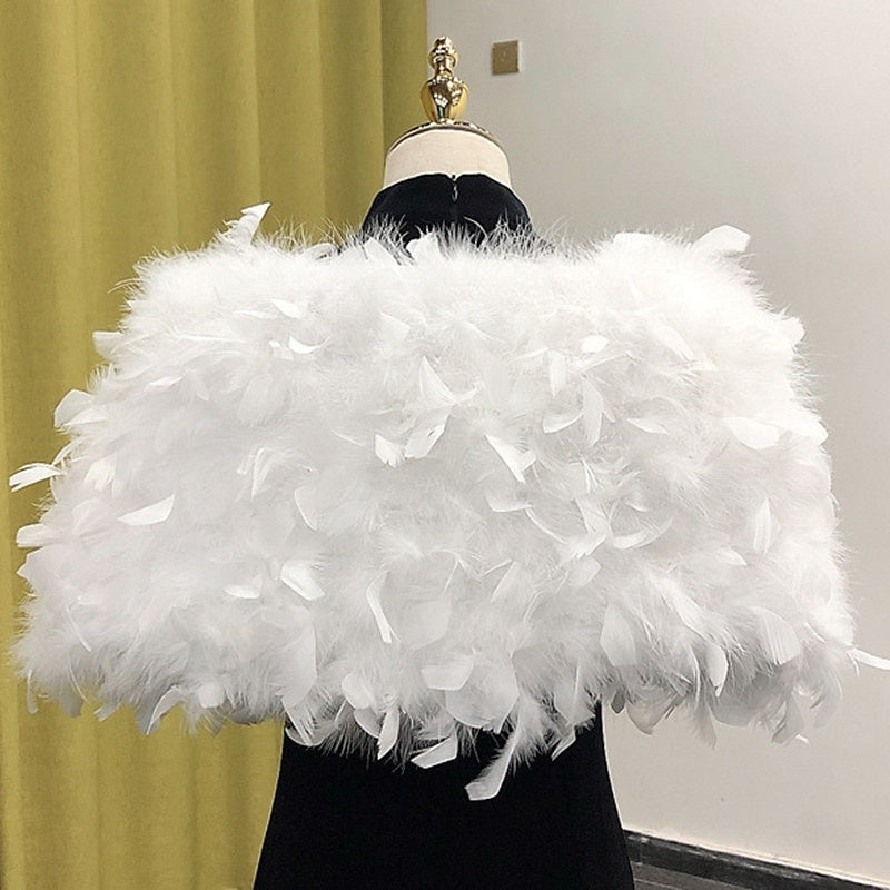 Women's Wedding Bridal Sleeveless Wrap/Shawls With Pure colour & Feathers / Fur