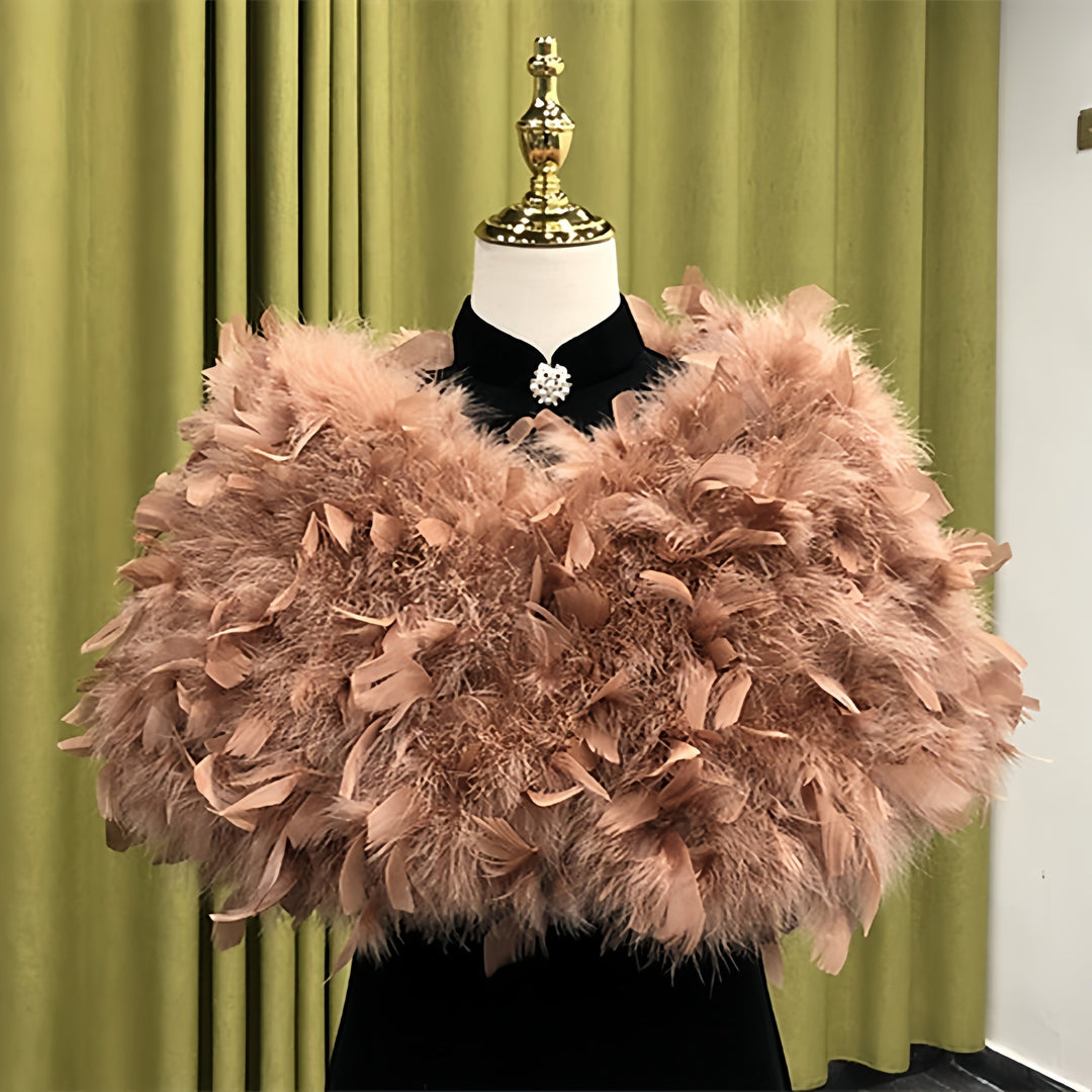 Women's Wedding Bridal Sleeveless Wrap/Shawls With Pure colour & Feathers / Fur