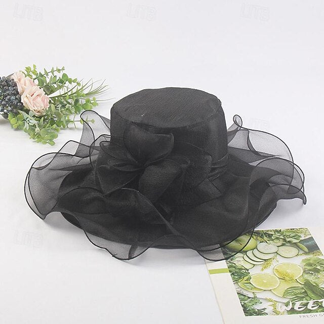 Fascinators Tulle Organza Holiday Beach Elegant Vintage With Pure Colour Splicing Headpiece