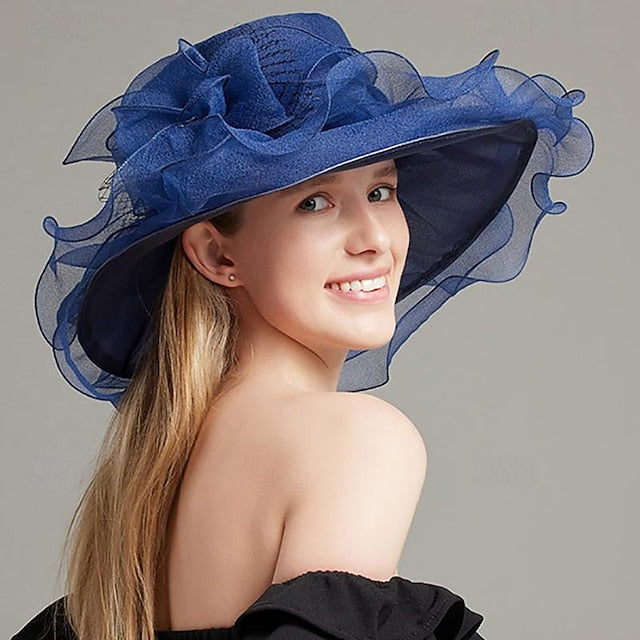 Fascinators Tulle Organza Holiday Beach Elegant Vintage With Pure Colour Splicing Headpiece
