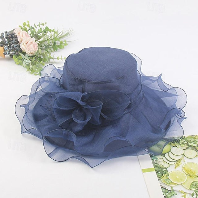 Fascinators Tulle Organza Holiday Beach Elegant Vintage With Pure Colour Splicing Headpiece