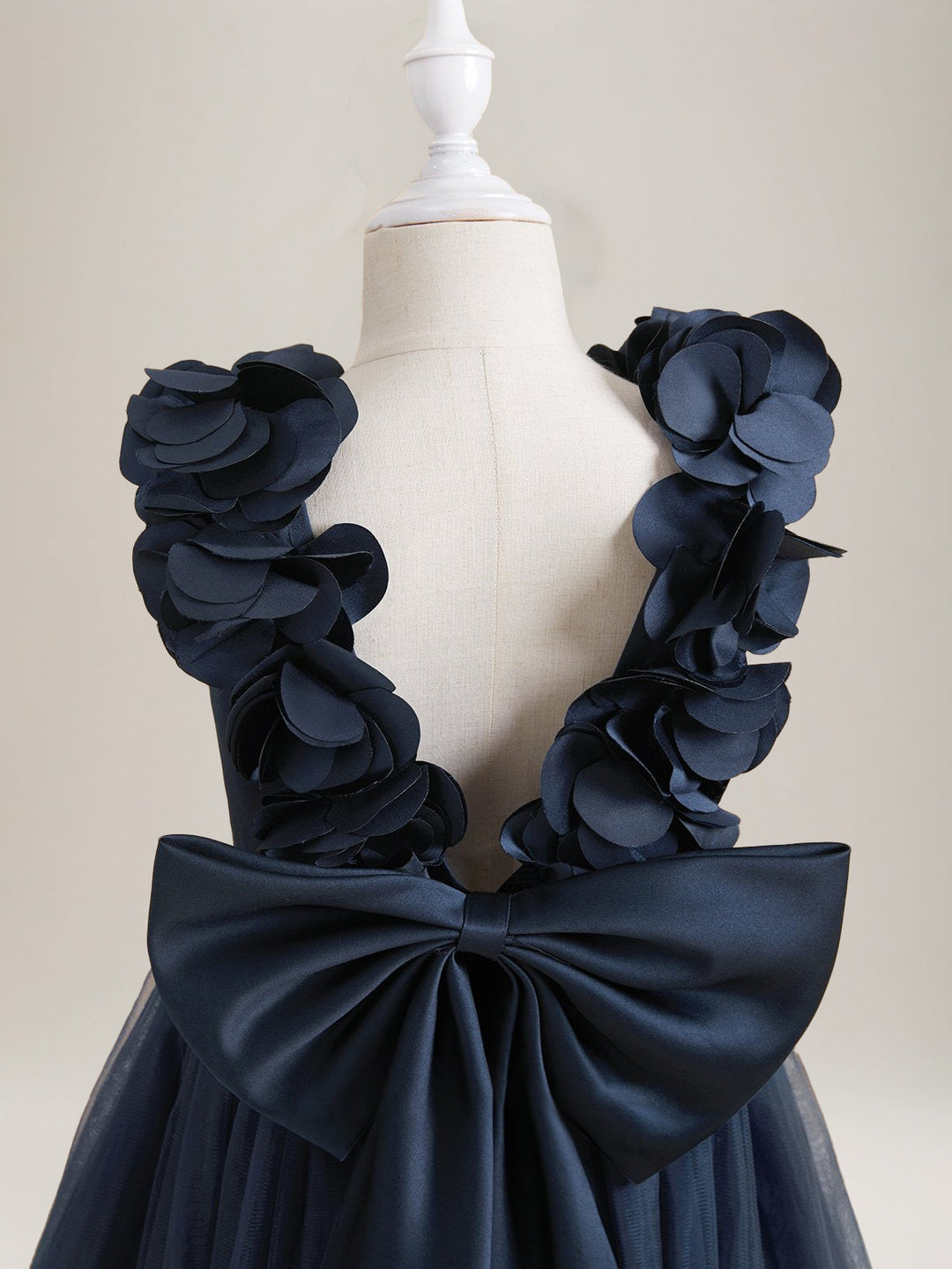A-Line/Princess V-Neck Sleeveless Tea-Length Flower Girl Dresses with Bow & 3D Flowers