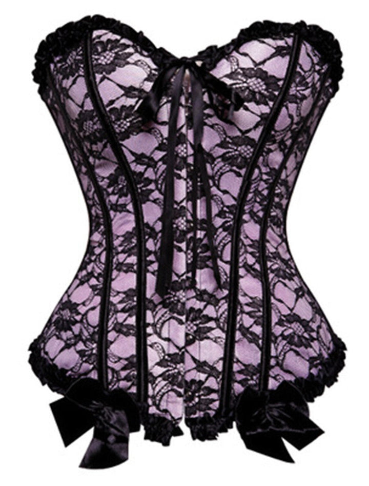 Women‘s Sexy Push Up Lace Overbust Corsets for Wedding Party Birthday