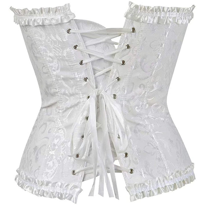 Women's Tummy Control Overbust  Jacquard Abstract Flower Hook & Eye Corsets for Wedding Party Birthday