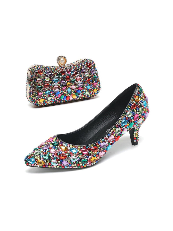 Women's Wedding Shoe Pumps Bling Bling Shoes Dress Shoes Glitter Crystal Sequined Jeweled Bridal Shoes