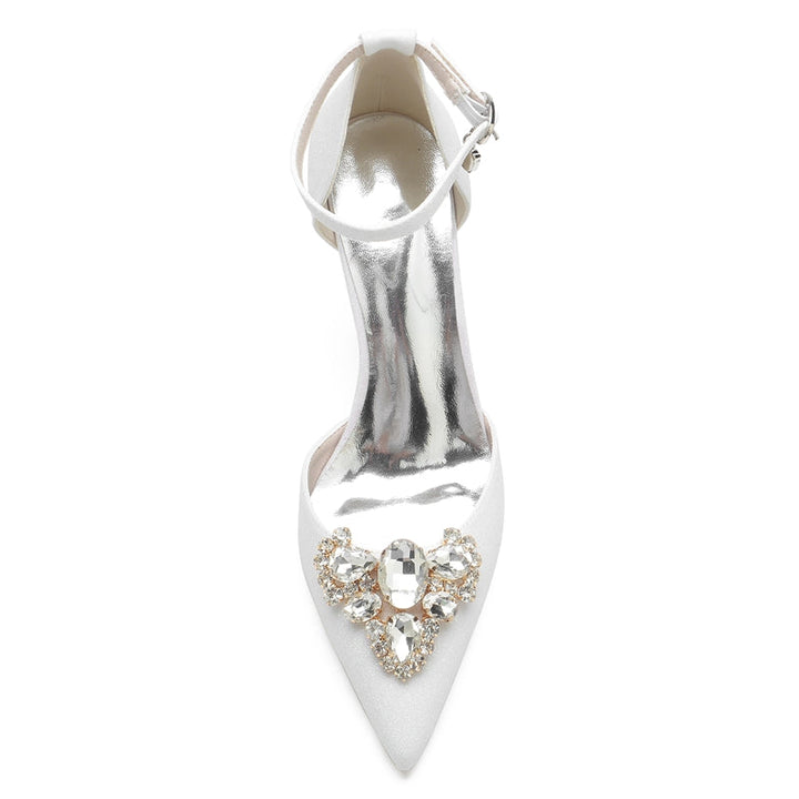 Women's Wedding Shoes Pointed Toe Delicate Rhinestone Luxurious Bridal Shoes