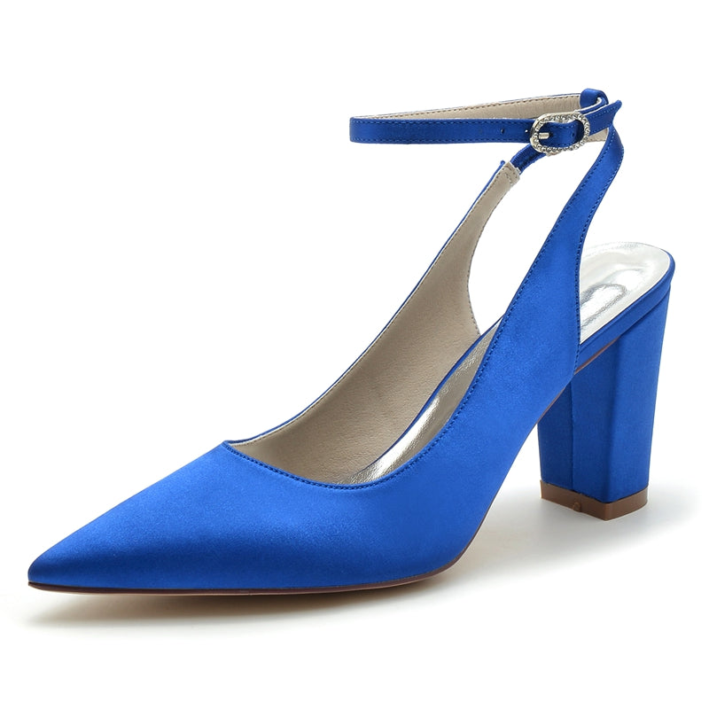 Women's Wedding Shoes Pointed Toe High Heel Chic Minimalism Buckle Bridal Shoes