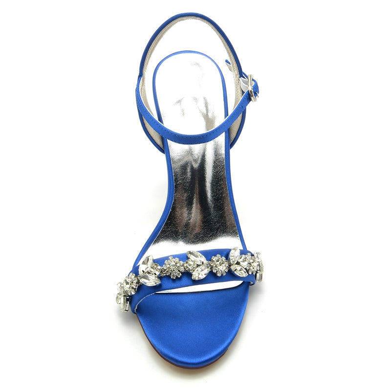 Women's Wedding Shoes Stiletto Heel Stylish Buckle Bridal Shoes with Rhinestone