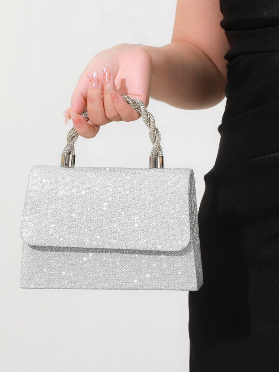 Polyester Multi Carry Solid Colour Chain Knot Design Evening Bags
