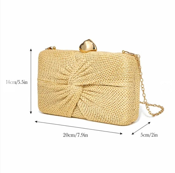 Women's Clutches & Wedding Party Evening Bags Box-shaped Woven Straw Bag