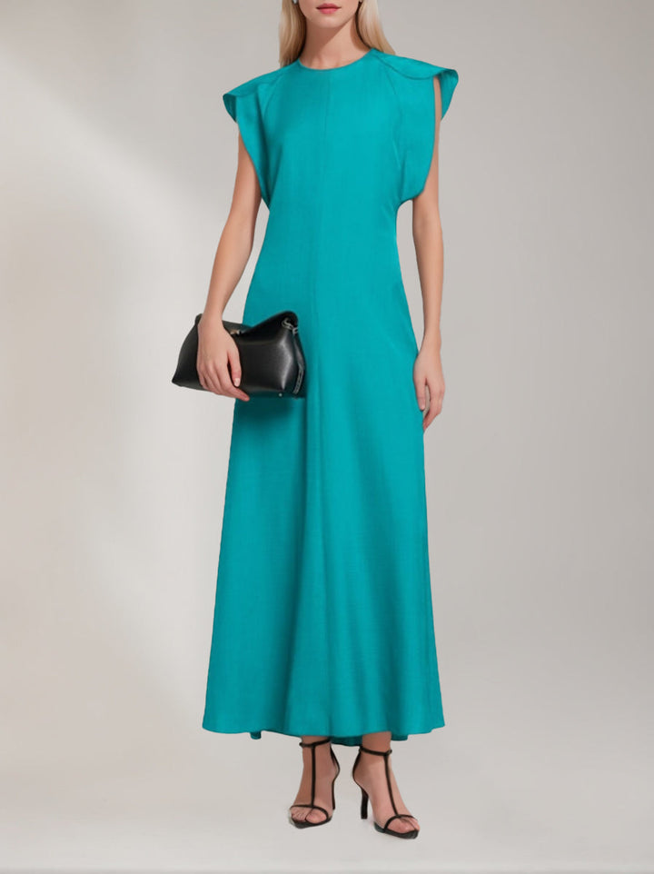 A-Line/Princess Scoop Sleeveless Ankle-Length Wedding Guest Dress with Ruffles