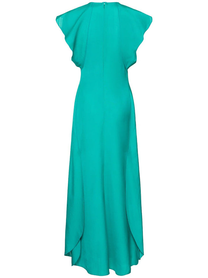 A-Line/Princess Scoop Sleeveless Ankle-Length Wedding Guest Dress with Ruffles