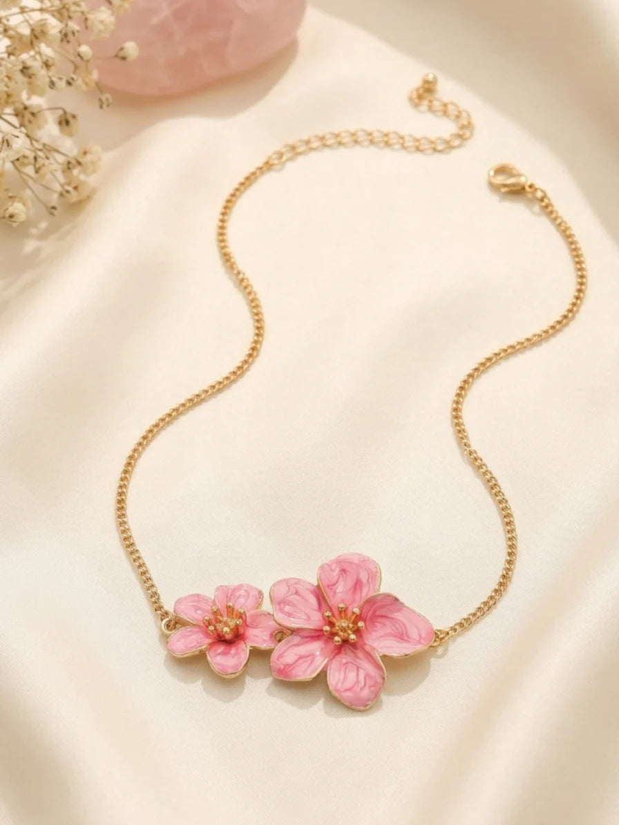 Women's Flower Baroque Chain Necklaces Formal For Bridal & Bridesmaid