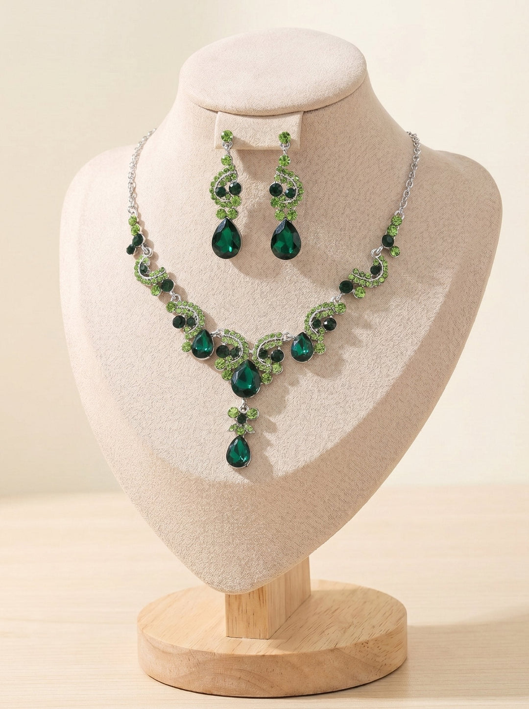 1 Set Bridal Jewelry Two-piece Elegant Zirconia Wedding Jewelry For Bride Earrings & Necklace