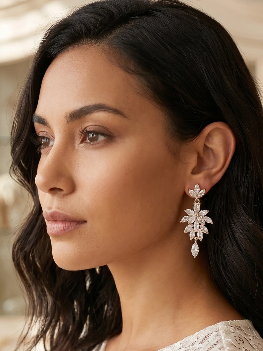 Elegant Luxurious Rhinestone Drop Earrings For Bridal & Bridesmaid