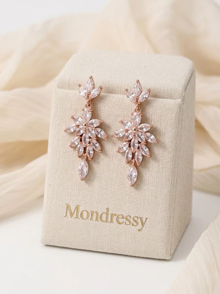 Elegant Luxurious Rhinestone Drop Earrings For Bridal & Bridesmaid