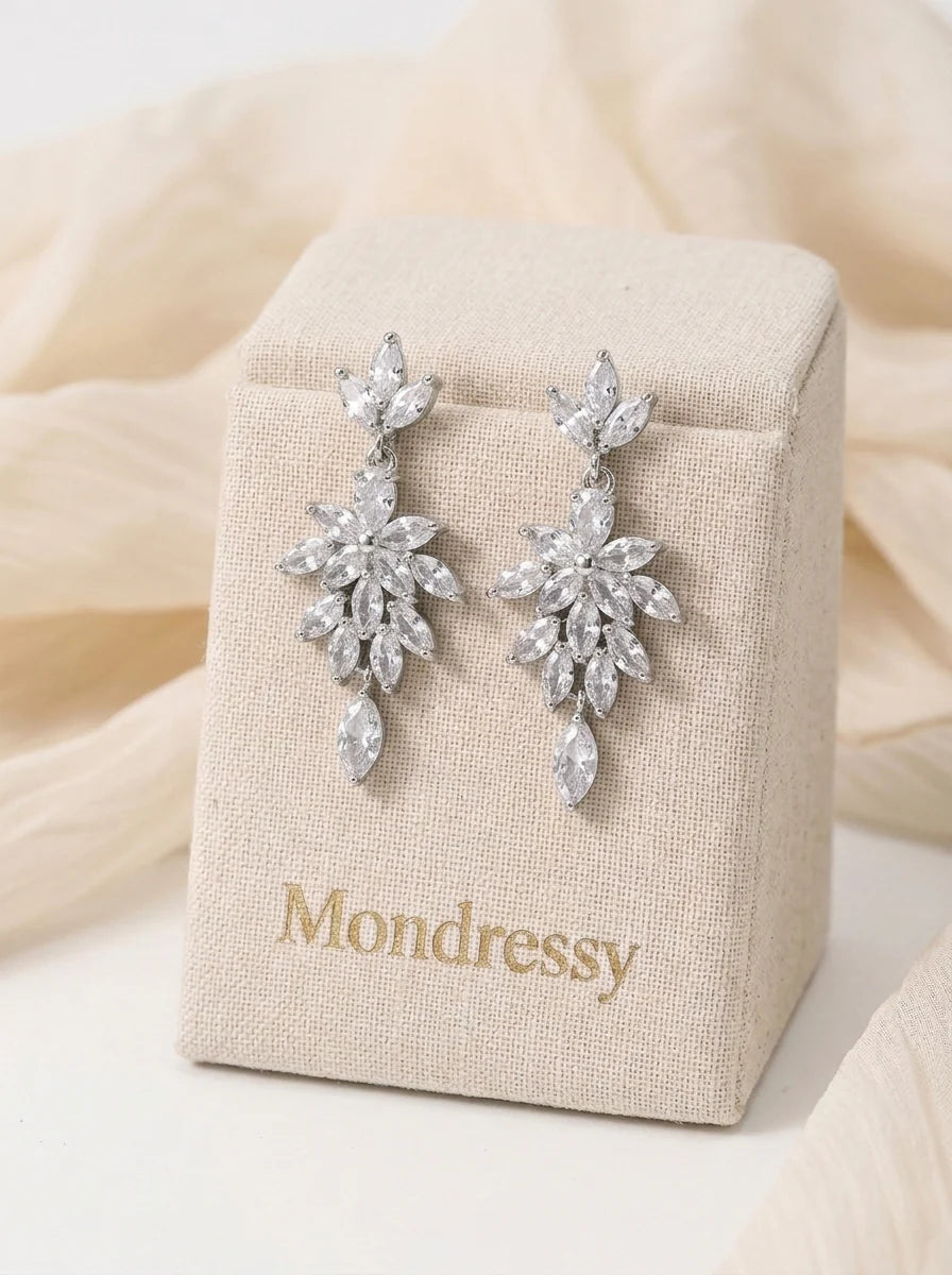 Elegant Luxurious Rhinestone Drop Earrings For Bridal & Bridesmaid