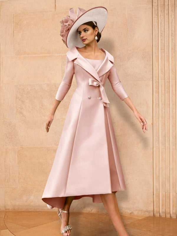 2 Pieces A-Line/Princess Long Sleeves Mother of the Bride Dresses with Bowknot