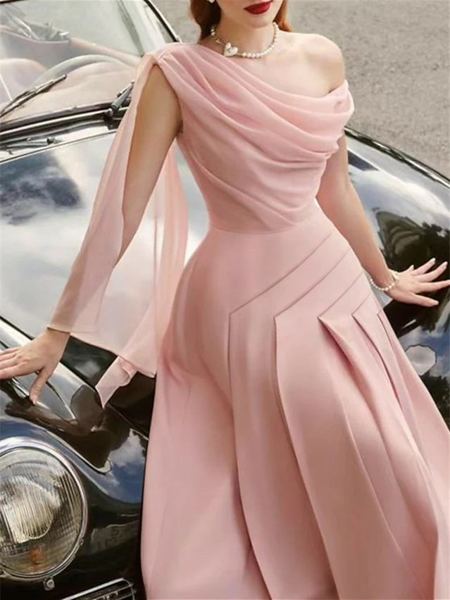 A-Line/Princess Sleeveless Tea-Length Wedding Guest Dresses