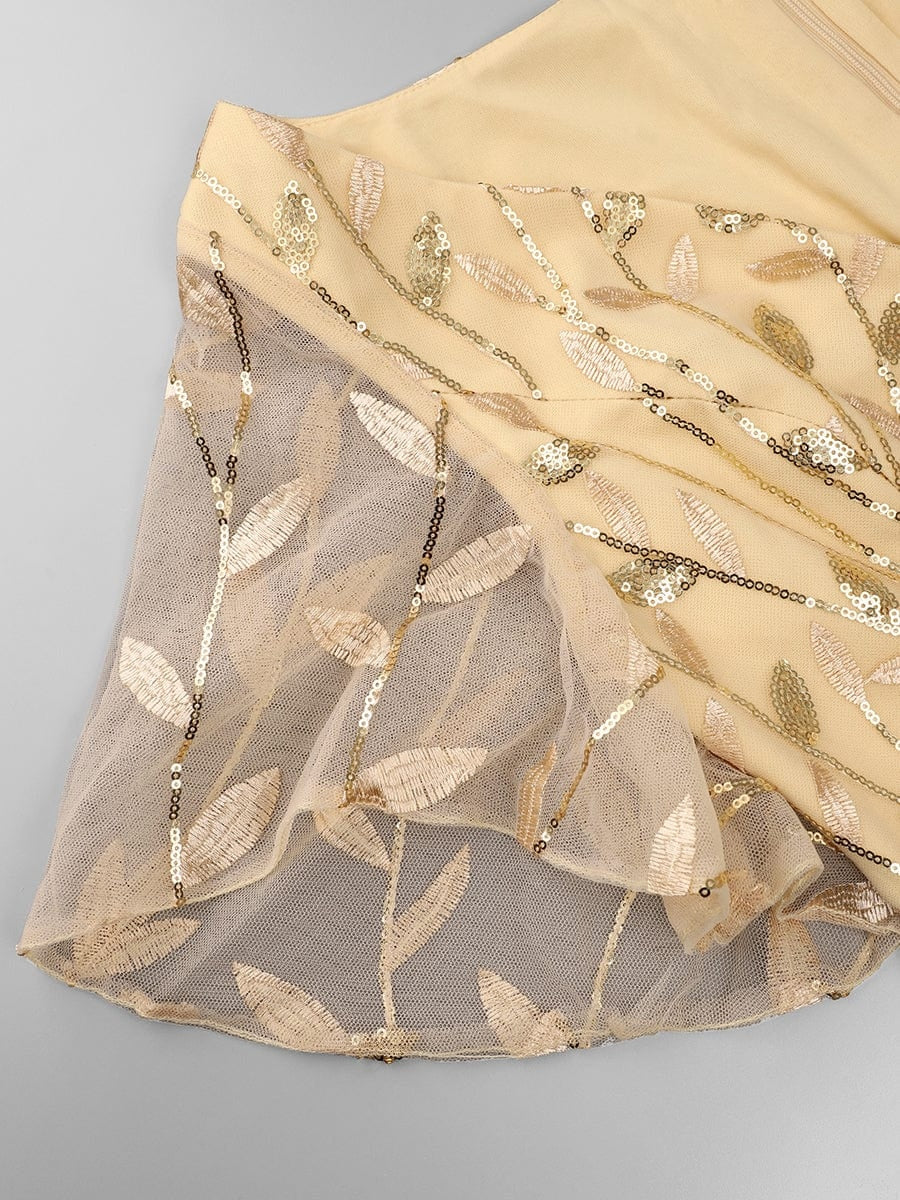 Trumpet/Mermaid Short Sleeves V-Neck Floor-Length Mother of the Bride Dresses with Sequins
