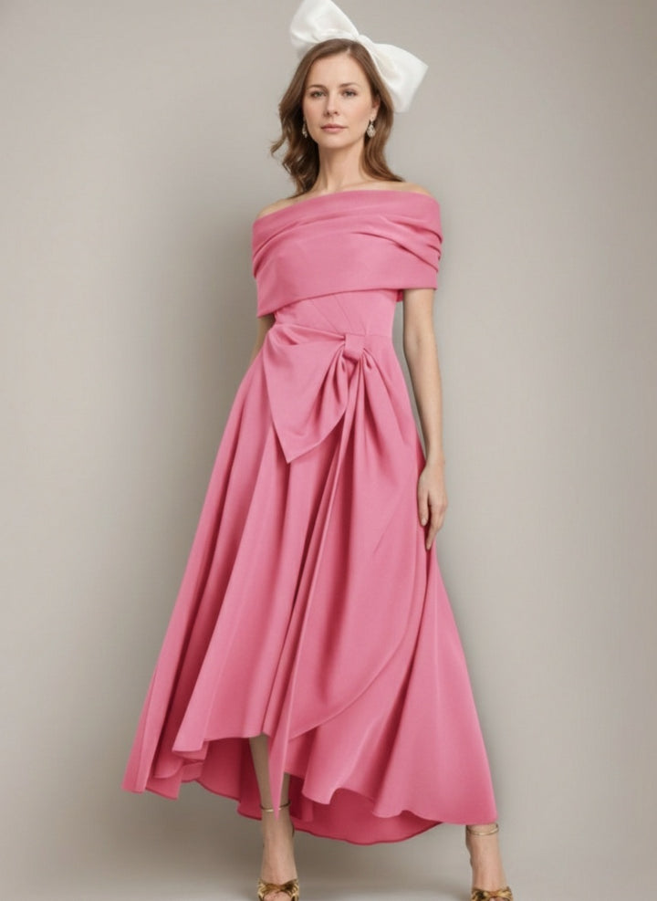 A-Line/Princess V-Neck Ankle-Length Bowknot Mother of the Bride Dresses with Cape