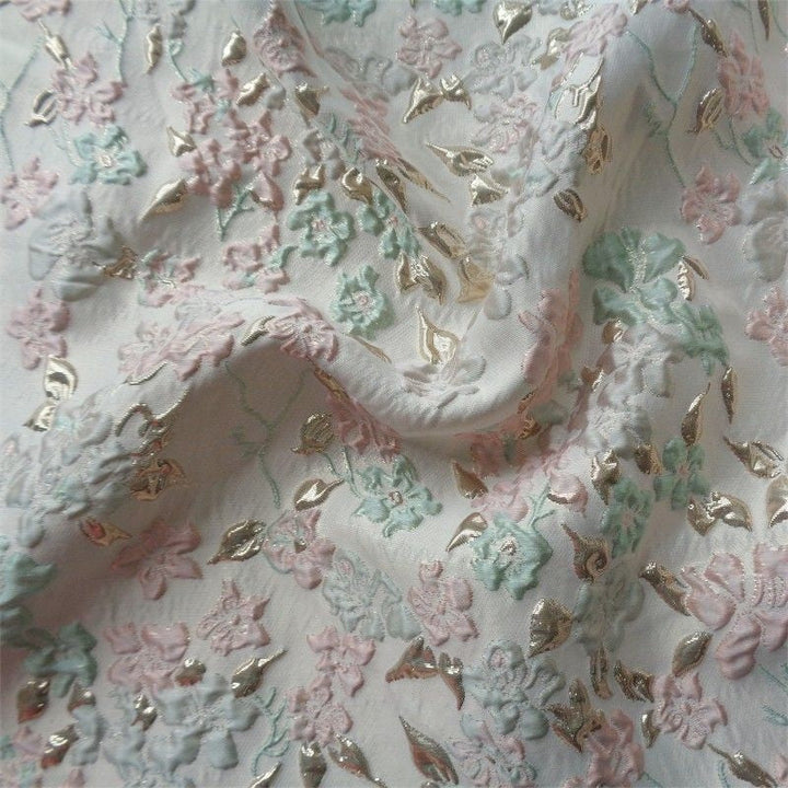 A-Line/Princess Scoop Jacquard Plus Size Mother of the Bride Dresses Floral Short Sleeves Floor Length Beading