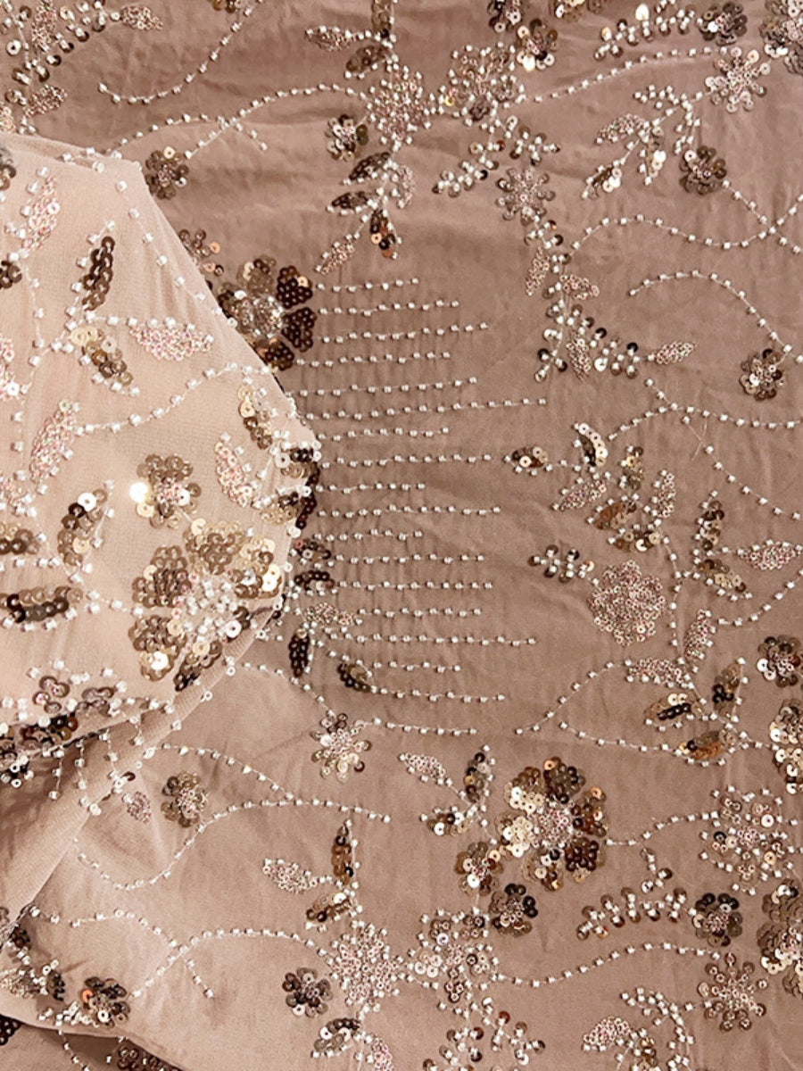 Sheath/Column Scoop Sequins Lace Mother of the Bride Dresses 3/4 Sleeves Floral Ankle-Length