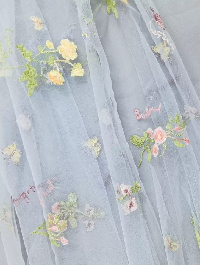 A-Line/Princess V-Neck Chiffon Cocktail Dresses Sleeveless Floral Ankle-Length Formal Dresses