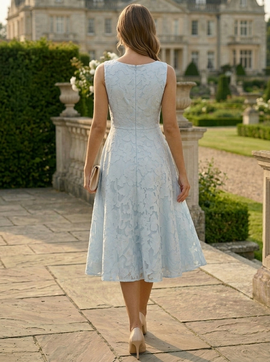 A-Line/Princess Scoop Chiffon Floral Mother of the Bride Dresses with Jacket Tea-Length 3/4 Sleeves Ruffles