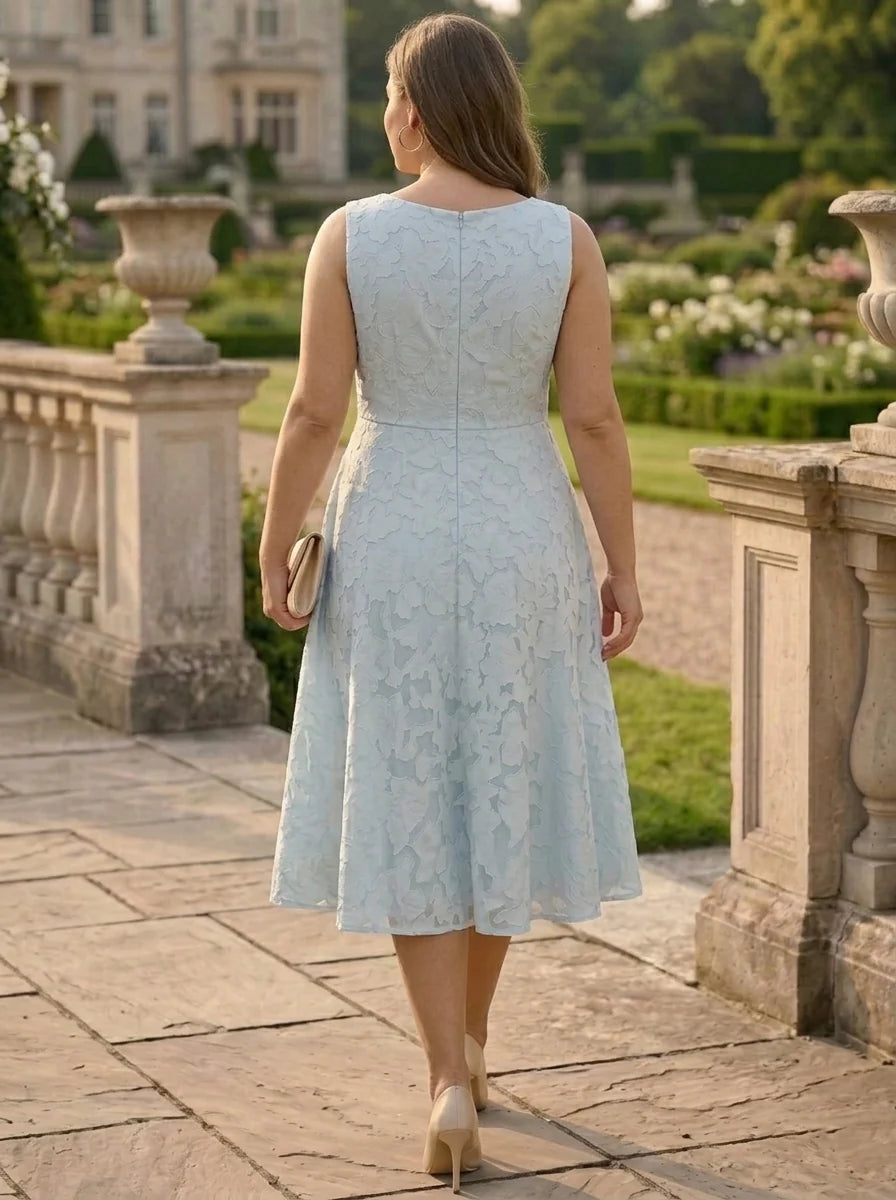 A-Line/Princess Scoop Chiffon Floral Plus Size Mother of the Bride Dresses with Jacket Tea-Length 3/4 Sleeves Ruffles