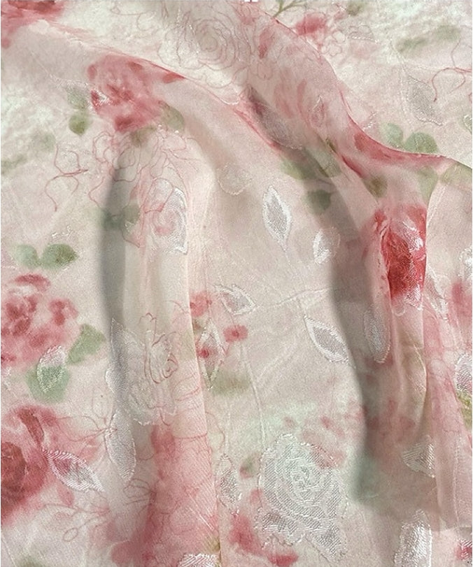2 Pieces A-Line/Princess Scoop Chiffon Plus Size Mother of the Bride Dresses with Wrap Floral Half Sleeves Tea-Length