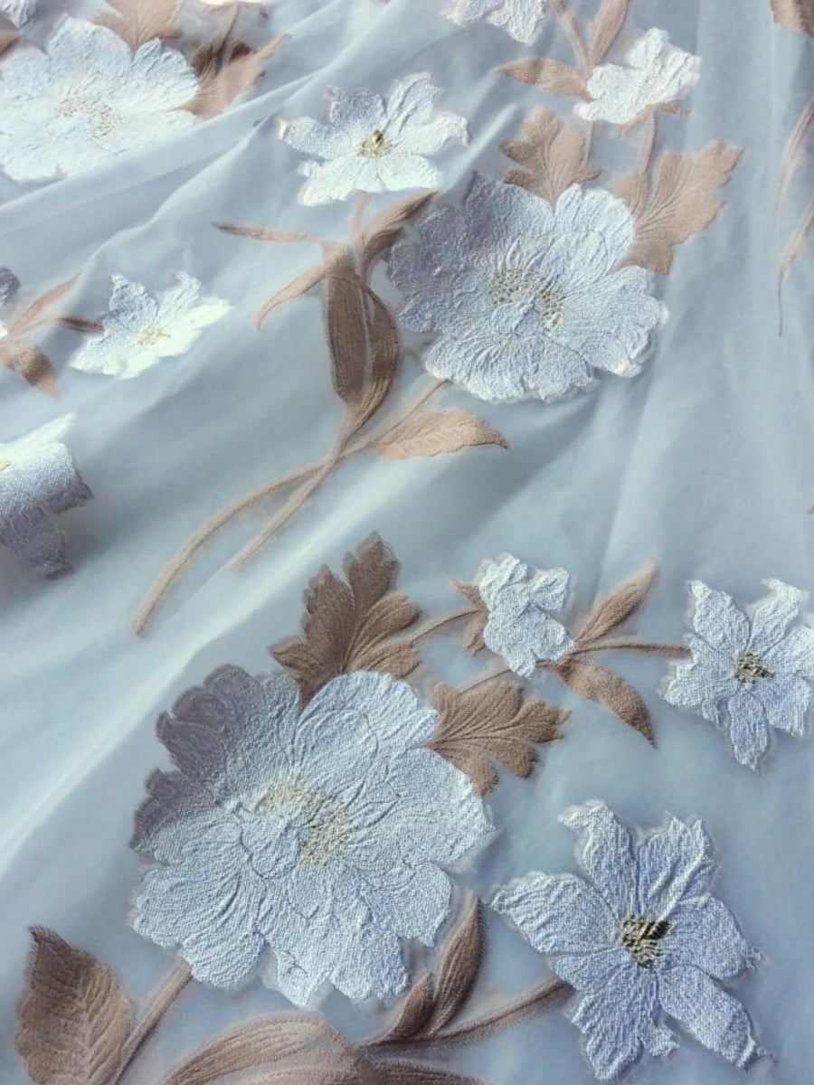 A-Line/Princess Chiffon Mother of the Bride Dresses with Jacket Scoop Floral Ruffles Tea-Length 3/4 Sleeves