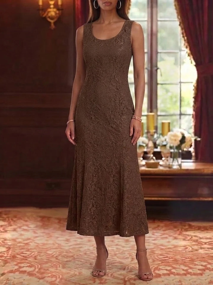 Trumpet/Mermaid Scoop Lace Mother of the Bride Dresses with Jacket Tea-Length 3/4 Sleeves