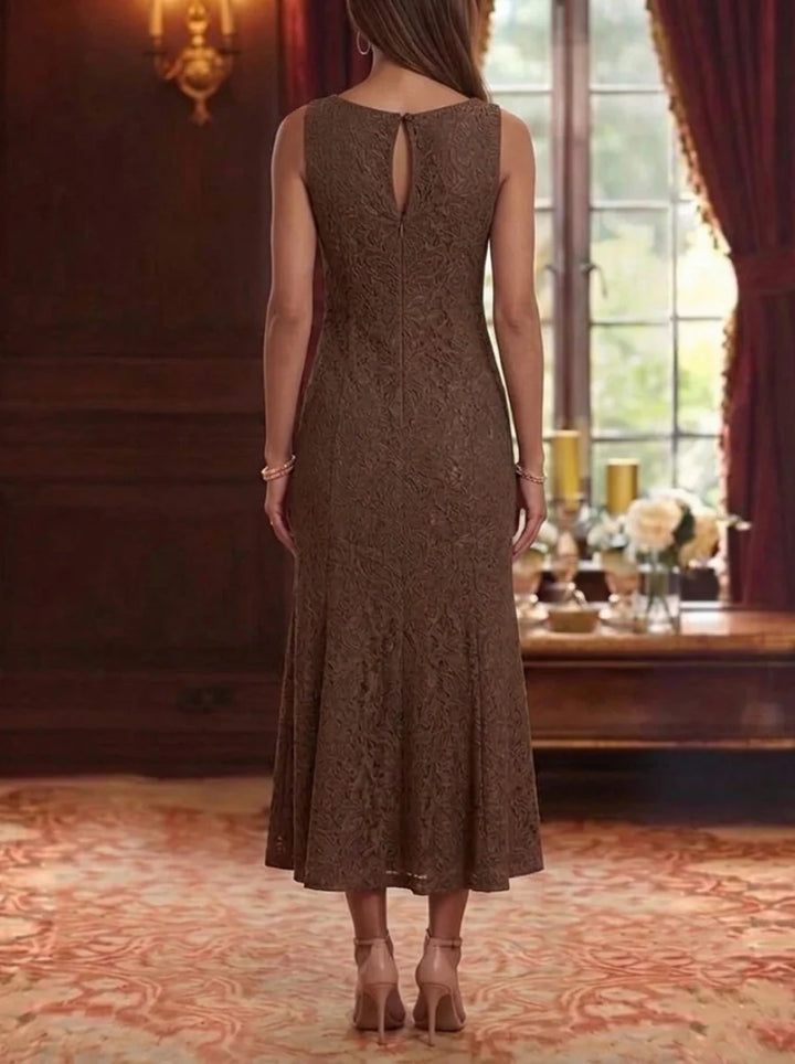 Trumpet/Mermaid Scoop Lace Mother of the Bride Dresses with Jacket Tea-Length 3/4 Sleeves