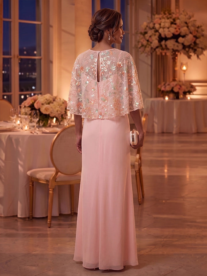 A-Line/Princess Spaghetti Straps Chiffon Mother of the Bride Dresses Ankle-Length Floral Sleeveless with Wrap