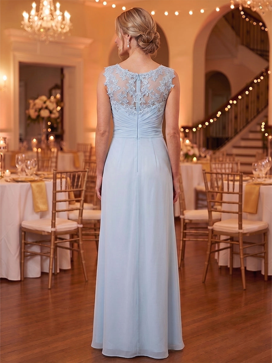 A-Line/Princess Sweetheart Chiffon Mother of the Bride Dresses Floor-Length Sleeveless Lace Ruffles