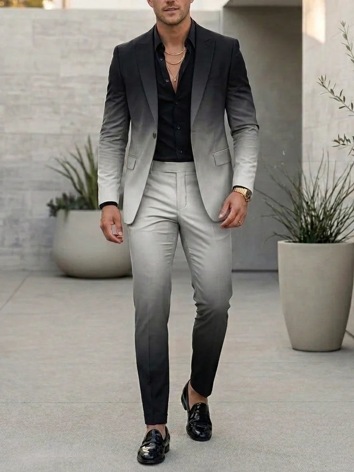 Men's 2 Pieces Single-Breasted One Button Suit Long Sleeves