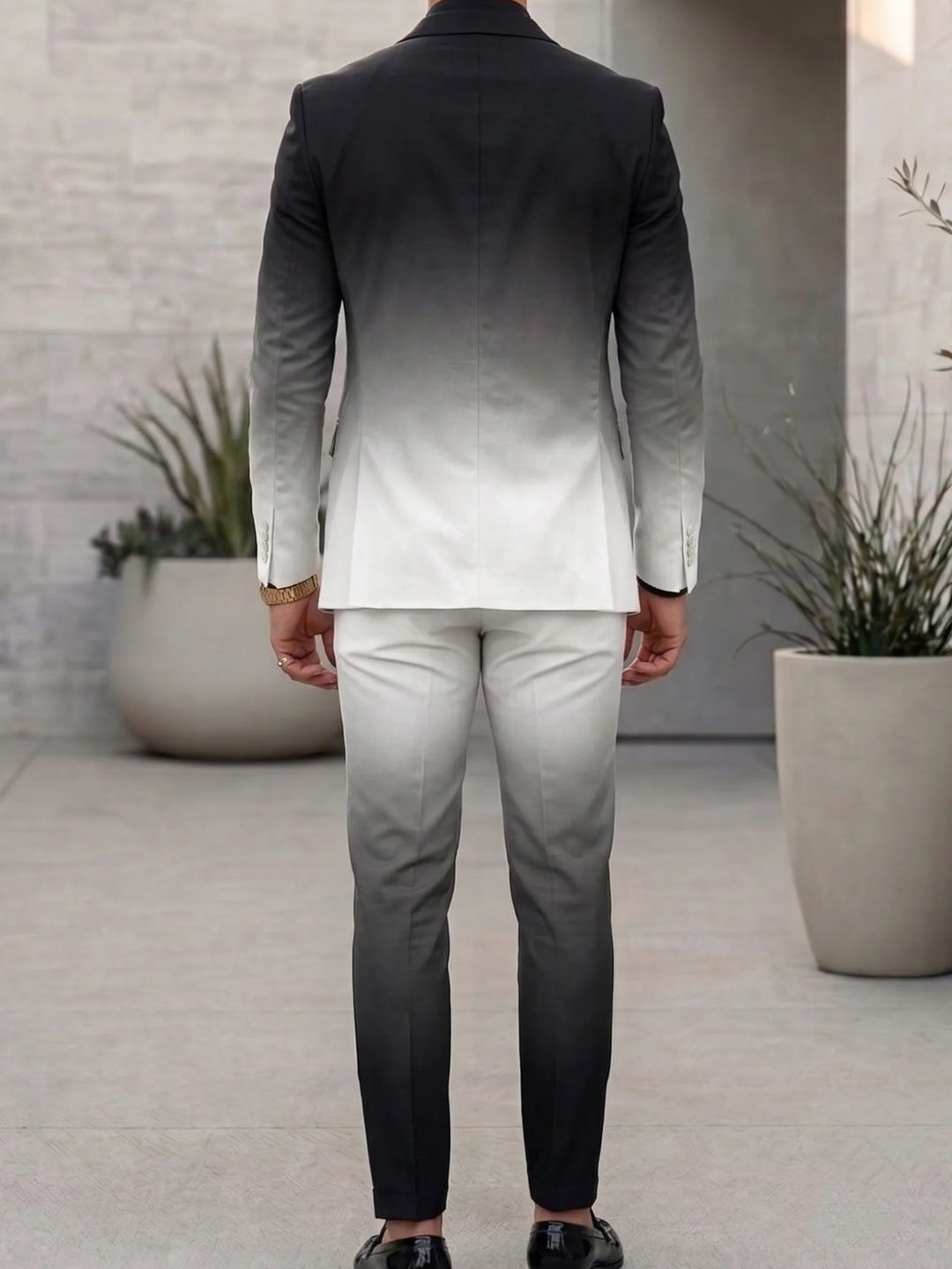 Men's 2 Pieces Single-Breasted One Button Suit Long Sleeves